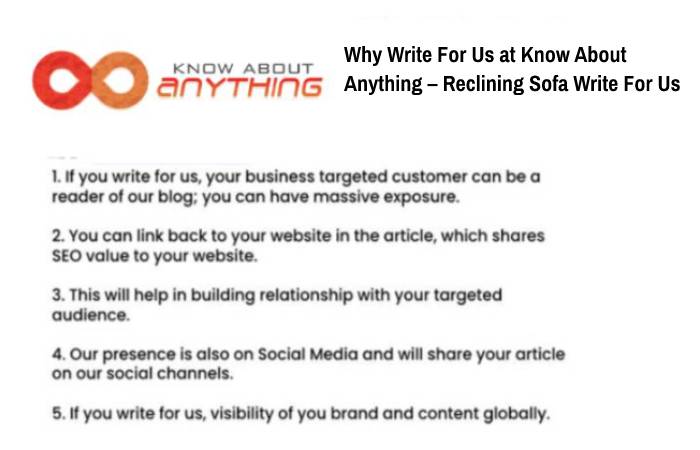 Reclining Sofa Write For Us