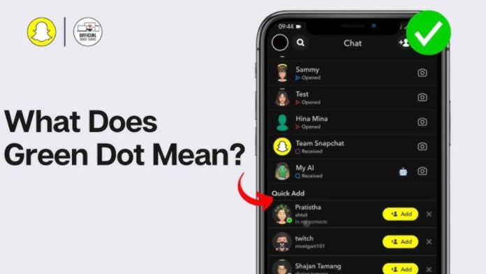 what does the green dot mean on snapchat